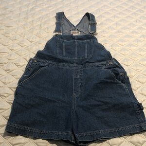 Vintage Y2K Bill Blass Blue Denim Shortalls Short Overalls Women’s Large